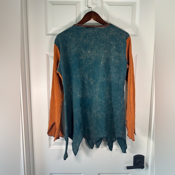 KPC Hippie Patchwork Boho Floral Color Blocking Flowy Sleeve Size Medium - Picture 6 of 8